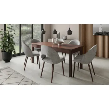 Jídelní set Nábytek PEGAS s.r.o. Sada stolu s židlemi RODOS 82 Tmavý ořech