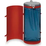 Odpadková nádoba z oceli, plastové víko, 120 litrů, červená