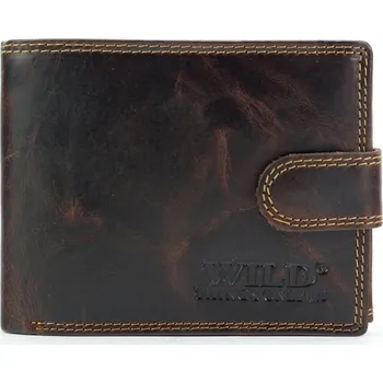 Peněženka Kožená peněženka Wild Things Only!!! 5600B s upínkou + RFID tmavěhnědá
