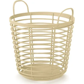 Úložný box PROSPERPLAST Úložný koš s uchy - ZANZI Průměr: 27,4 cm, Barva: slámová