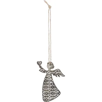 Vánoční dekorace Chic Antique Plechový Anděl v barvě antiq mosaz
