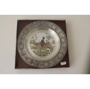 Talíř SKS ZINN Talíř cínový s keramickým dekorem - bažant