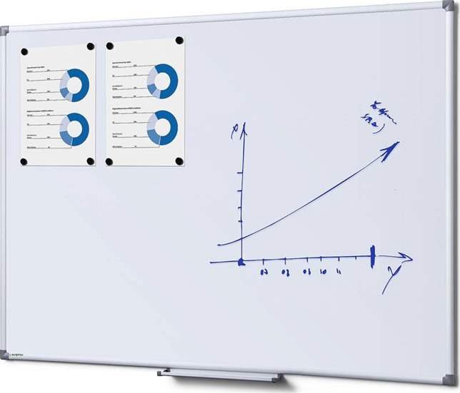 Bílá, magnetická a popisovatelná tabule 900 x 600 mm