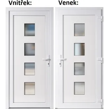 Vchodové dveře Soft Vchodové plastové dveře 010 bílé 100x210 cm, pravé, otevírání VEN