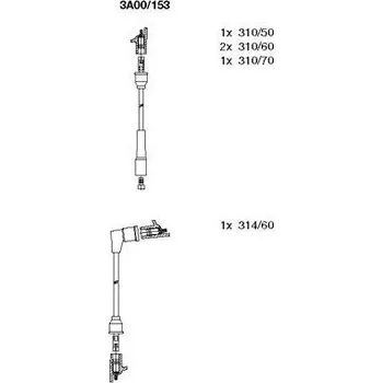 Zapalovací kabel Sada kabelů pro zapalování, , BREMI, 3A00/153