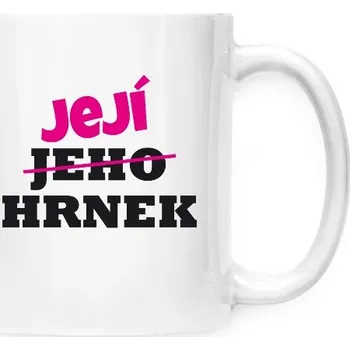 Hrnek malý bílý s potiskem JEHO/JEJÍ HRNEK