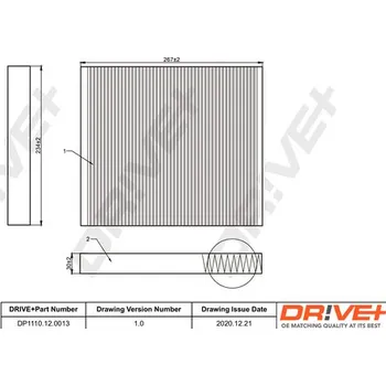 Kabinový filtr Filtr vzduchu v interiéru Dr!ve+ DP1110.12.0013