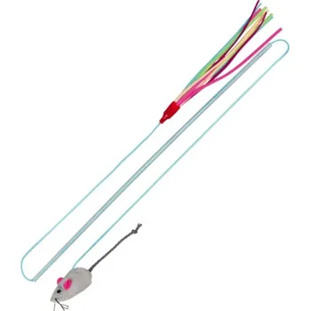 Hračka pro kočku Trixie Udice pro kočku s plyšovou hračkou a střapcem 40cm