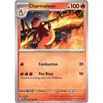 Sběratelská karetní hra Charmeleon 005/165 - Scarlet & Violet 151 Typ karty: Reverse Holo