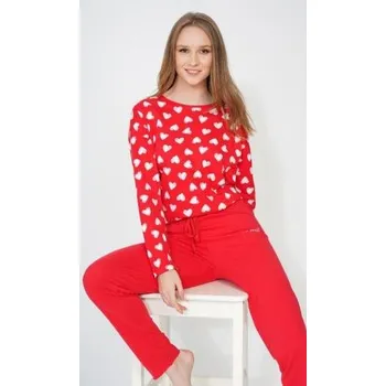 Dámské pyžamo Dámské pyžamo dlouhé Vienetta Secret Amore mio červená XL