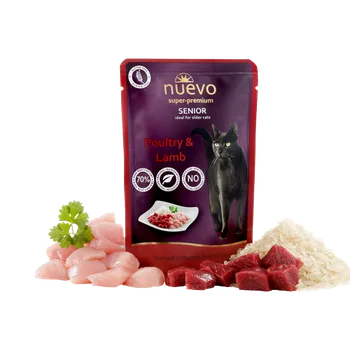Krmivo pro kočku Nuevo kočka kapsa senior drůbeží a jehněčí s rýží 85g