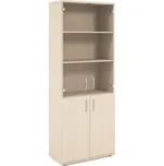 Vysoká skříň Impress 74x37x190 cm - skleněné dveře Barva: Javor + doprava ZDARMA