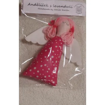 Vánoční dekorace Karlín Andělíček s levandulí Barva: Zelená