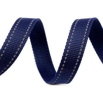 Popruh šíře 20 mm s reflexním prošitím, barva modrá tmavá