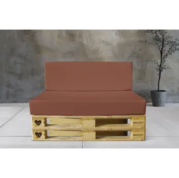 Podsedák Venkovní sedáky – klasická outdoor látka, odolné sedáky pro zahradní nábytek Barva potahu: HNĚDÁ, Velikost produktu: 120 x 80 x 15 & 120 x 40 x 15 (SET)