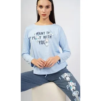 Dámské pyžamo dlouhé Vienetta Secret Veronika světle růžová XL