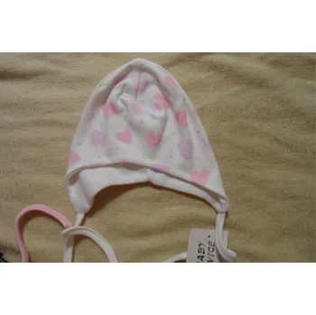 Kojenecké oblečení Čepička pro novorozence růžová srdíčka