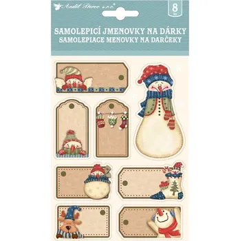 Dekorace do dětského pokoje Jmenovky na dárky 3D béžové s glitry 8 ks 17 x 12,5 cm