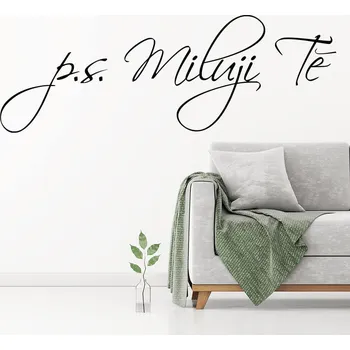 Samolepící dekorace Živá Zeď Samolepka na zeď PS. Miluji tě Barva: černá