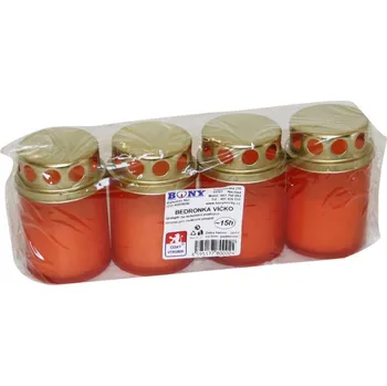 Svíčka Bony svíčky pietní 4 ks 15 h 50 g Bedronka Víčko