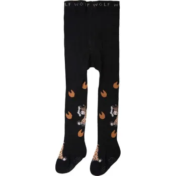 Dětské punčocháče WOLF P2310, černé se žirafou