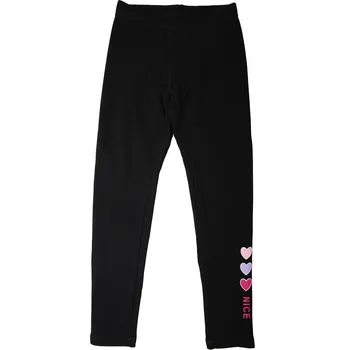 Dívčí kalhoty Dívčí zateplené legíny - Wolf T2322, černá / růžová aplikace Barva: Černá, Velikost: 164-170