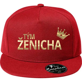 Kšiltovka Pánská snapback kšiltovka Tým ženicha 2, Barva Červená, Velikost 20,5×11 cm , Canvas Kšiltovka snapback Bezvatriko.cz 2123