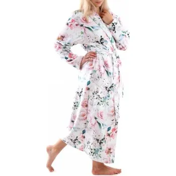 Dámský župan Dámský župan Vestis Fiora 2126 0015 růžové květy bílá S