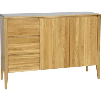 Knihovna Dřevěná komoda OSLO 3S2D z masivního dřeva Barevné provedení: Přírodní - bezbarvý lak