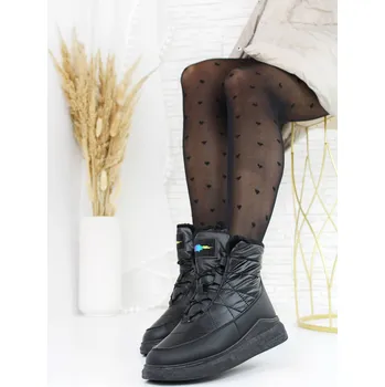 Dámská zimní obuv Cathay moda Černé kotníkové sněhule 3458-8B.B Velikost: 39