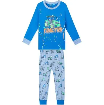 Chlapecké pyžamo KUGO CHLAPECKÉ PYŽAMO TRAKTOR MP1336 Barva: Modrá/světle modrá, Velikost: 98