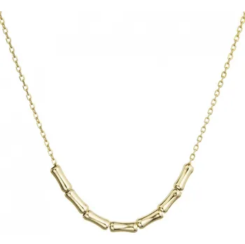 Náhrdelník Pozlacený stříbrný náhrdelník s obdelníčky 62011
