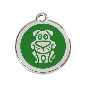 psí známka Známka RED DINGO velká s rytím - pes zelený