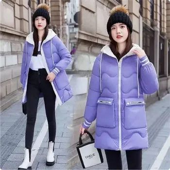 Dámský kabát Ležérní dámský zimní kabát s designovým lemem na rukávech Barva: nachová, Velikost: 3XL