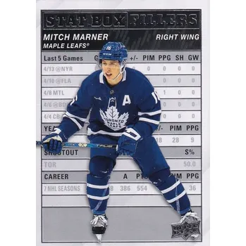 Sběratelská karetní hra insert karta MITCH MARNER 23-24 UD Ser. 1 Stat Box Fillers číslo SB-7