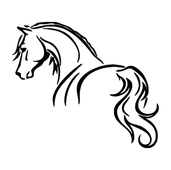 Samolepící dekorace SAMOLEPKA Kůň 104 levá (01 - černá) NA AUTO, NÁLEPKA, FÓLIE, POLEP, TUNING, VLASTNÍ TEXT, TISK, AUTOSAMOLEPKY.cz, POLEPY, OBRÁZEK, LOGO, SAMOLEPKY