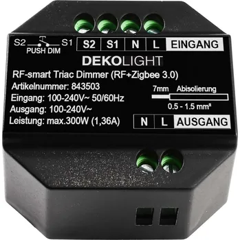 LED páska Deko-Light stmívač, RF-smart, 230V, 300W, IP20 RF / Zigbee 3.0 / Intelli-Push / triak 843503