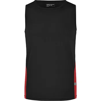 Pánské tílko James&amp;Nicholson Pánský běžecký top JN305 Black-Red M
