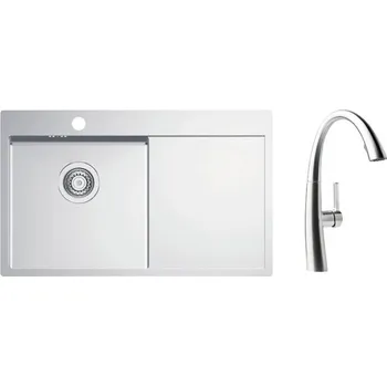 Nerezový dřez s baterií ALVEUS Quarto 30 Satin 780x480x1 mm + baterie Slovarm SETA22191