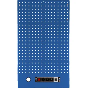Děrovaná závěsná deska s el. zásuvkou 614,5x1052x24 mm PROFI BLUE - MWGB1324K