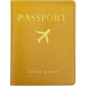 Obal na cestovní pas s adresním štítkem - žlutá