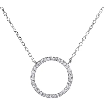 Řetízek Bealio BEALIO Stříbrný náhrdelník ZÁŘIVÝ KROUŽEK Délka řetízku: 40+5 cm 03-11081-0553