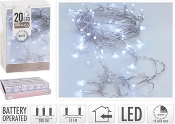 Vánoční osvětlení Twinkle světelný řetěz 200 cm 20 LED studená bílá
