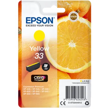 Tiskárna Epson Singlepack Yellow 33 Claria Premium Ink