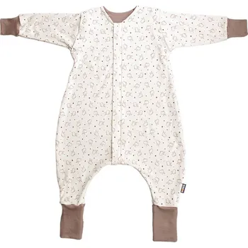 Kaarsgaren Merino spací pytel s rukávy 90 cm bio králíci béžové nohavice