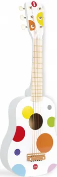 Hudební nástroj pro děti Janod Dřevěná kytara pro děti Confetti bílá