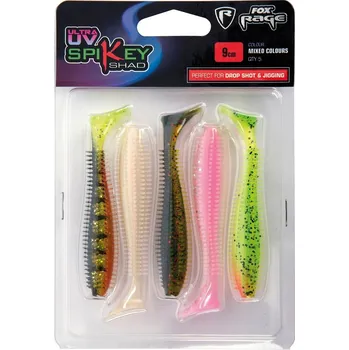 Umělá nástraha Fox Rage Gumová Nástraha UV Spikey Shad Mixed Colour Pack 5 ks Velikost: 6 cm