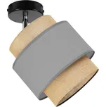 Bodové svítidlo Boho, 1x jutové/šedé textilní stínítko, (možnost polohování)