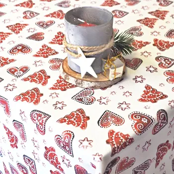 ubrus Vánoční ubrusy - Perníky - smetanové Kruh 150