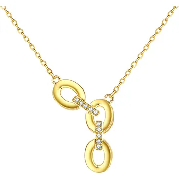 Řetízek Olivie Stříbrný náhrdelník ŘETĚZ GOLD 7991 Ag 925; ≤3,4 g.